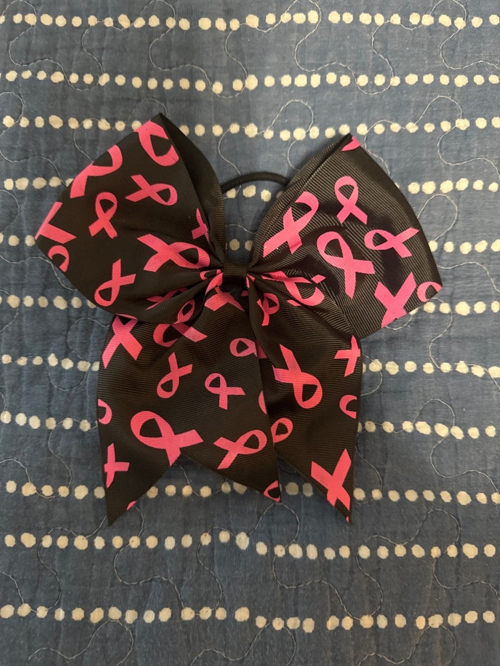 Pink Ribbon Bow Rubber Band - Picture 1 of 1